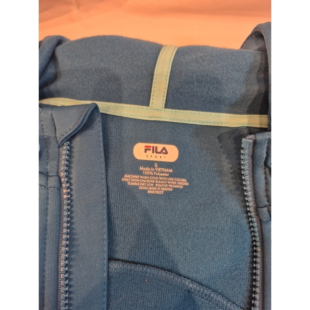 Fila Sport Women's Blue Full‎ Zip Hoodie Athletic Jacket Size Small S - Picture 4 of 4